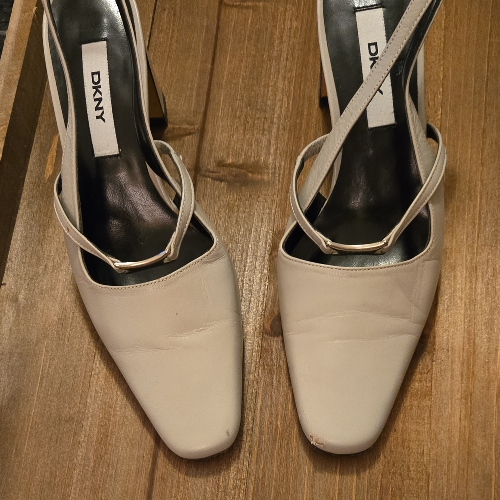 DKNY Women's Off-White Strap Heels